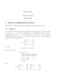 Computing Powers and Square Roots of Diagonalizable Matrices