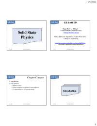 Solid State Physics-Engineering Physics-Lecture 08 Slides-Physics