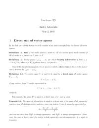 Vector Space-Linear Algebra-Lecture 34 Notes-Applied Math and Statistics