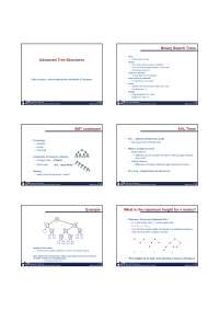 Advanced Tree Structures: Binary Search Trees and AVL Trees