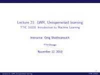LWR-Introduction to Machine Learning-Lecture 21-Computer Science