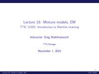 Mixture Models-Introduction to Machine Learning-Lecture 16-Computer Science