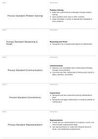 Mathematics Education Standards: Processes, Content, and Principles