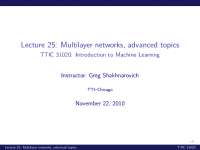 Multilayer Networks-Introduction to Machine Learning-Lecture 25-Computer Science