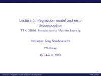 Regression Model and Error Decomposition-Introduction to Machine Learning-Lecture 05-Computer Science