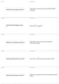 Hierarchy of Evidence and Evidence-Based Practice: Definitions and Terms