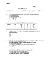 Solutions to Exam 3 - Principles of Microeconomics | ECON 2020 - Docsity