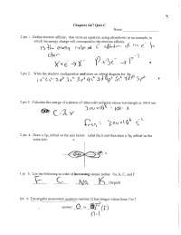Quiz 6 - Orbital Diagram and Electron Affinity | CHEM 151