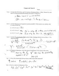 Bohr and Quantum Mechanical Theory - Quiz B | CHEM 151