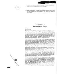 The Kingdom Fungi - Lecture Notes - Organismal Biology | BIOL 128