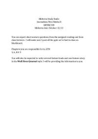 Midterm Study Guide - Journalism and New Media II | MCOM 258
