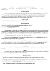 Human Development Syllabus for PSYC 203 Course - Prof. John M. Harris