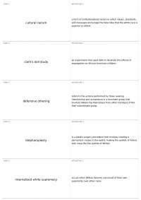 Term 1: Racism and Inequality Definitions