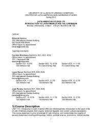 Syllabus on Introduction to Latin America | LAST 170