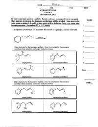 Exam 4 - Modern Organic Chemistry I - Fall 2011 | CHEM 2211 - Docsity