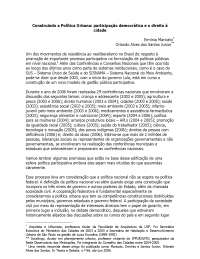 Análise Histórica da Reforma Urbana no Brasil: Ministério e Conselho das Cidades