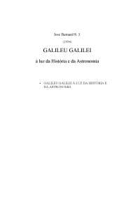 Jose Bernardes - Galileu Galilei - À Luz da Historia e da Astronomia