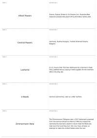 Terms and Definitions of Historical Events and Movements in the Early 20th Century
