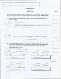 Exam 4 with Answers for Modern Organic Chemistry I | CHEM 2211 - Docsity