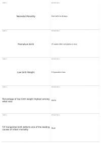 Terms and Definitions: Neonatal Mortality, Mental Health, and Aging