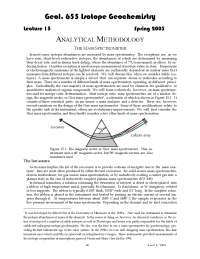 Analytical Methodology - Lecture Notes - Geochemistry - Docsity