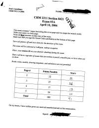 Organic Chemistry 2 - Solved Exam Paper | CHM 2211 - Docsity