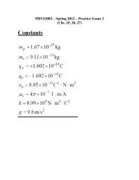 Practice Exam II Answers - General Physics | PHYS 2002 - Docsity