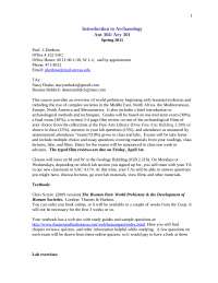 Introduction to the Archeology - Syllabus | ANT 304