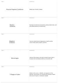 Physical and Emotional Conditions of Pregnancy and Motherhood