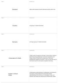 Educational Standards and Critical Areas for Math in Grades 3 and 4