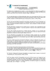1ª lista de exercícios - fluidostática