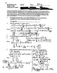 Calculus I - Solutions for Quiz 3 | MATH 1501 - Docsity