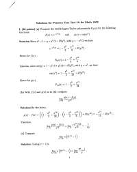 Solutions for Practice Exam - Calculus II | MATH 1502 - Docsity