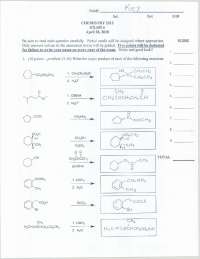 Modern Organic Chemistry II - Practice Exam 4 with Resolution | CHEM ...
