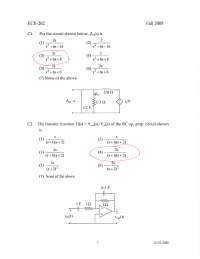Exam 3 with on Linear Circuit Analysis 2 | ECE 20200 - Docsity
