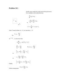Problem Set 4 Solutions for Heat and Mass Transfer | CHE 37800 - Docsity