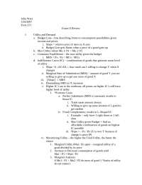 Questions on Microeconomics - Examination II Review | ECON 25100 - Docsity