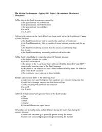 Exam 2 with 60 Questions - The Marine Environment | MASC 101
