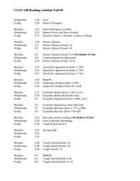 Schedule of Greek and Roman Mythology - Fall 2009 | CLSX 148
