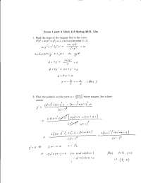 Exam 1 Solved | Analytic Geometry and Calculus I | MATH 113 - Docsity