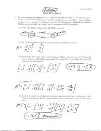 Solved Questions on Markov Process - Quiz 5 | MATH 111 - Docsity