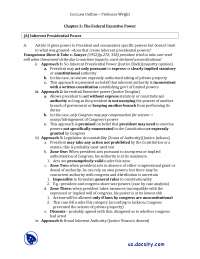 Professor Wright's Con Law Outline: The Federal Executive Power