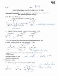 Exam 2 with Solution for Organic Chemistry II | CHEM 3020