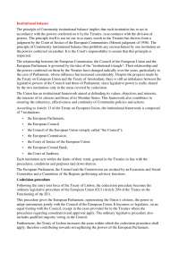 Istitutional balance - European Law