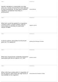 Ch. 16 - Regulation of Gene Expression in Prokaryotes | BIO 325 - GENETICS