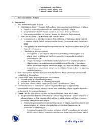 First (1st) Amendment, Freedom of Religion - Professor Mazur