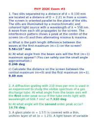 Exam 3 with Answers - Introductory Physics II | PHY 232 - Docsity