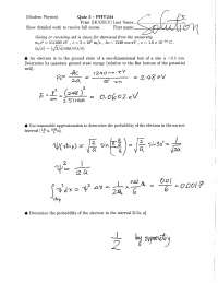 3 Solved Problems on General Physics lll - Quiz 5 | PHYS 244 - Docsity
