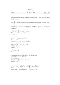 Calculus III - Quiz 9 with Solutions - Fall 2010 | MATH 210 - Docsity