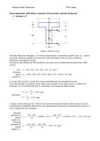 Determinazione dell’ellisse centrale ed il nocciolo centrale di inerzia - Esercizi - Statica